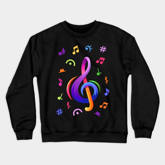 Music Notes Crewneck Sweatshirt by Rusty-Gate98